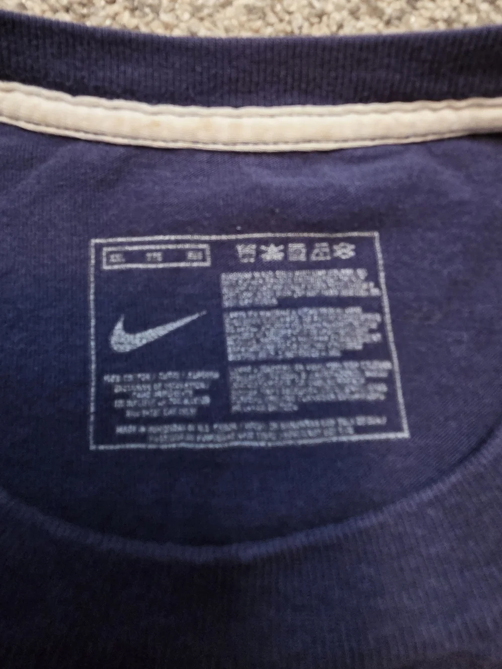 Nike Navy Embroidered Swoosh Tee Men's XL